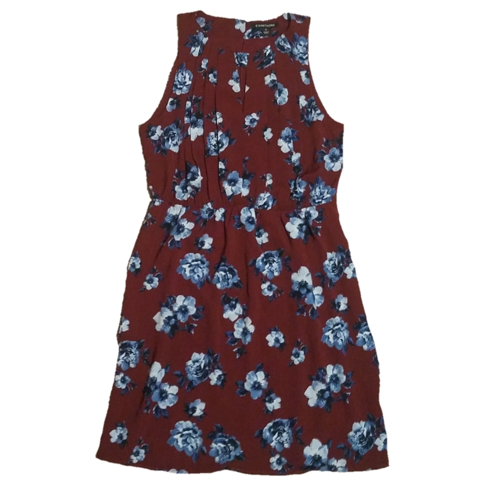 41 Hawthorn red wine floral sleeveless dress - Picture 2 of 9